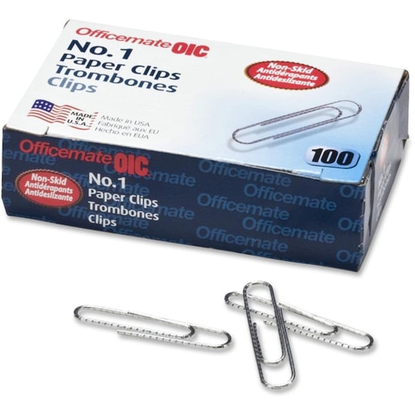 Oic No.1 Gem Steel Non-Skid Paper Clips - Silver OI465239 - main